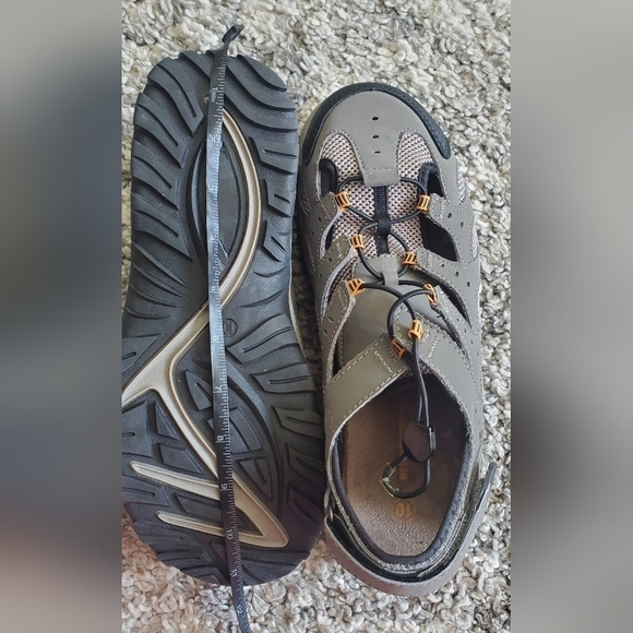 Mossimo Supply Co. Gray Leather Slip On Draw Cord Sport Sandals Men's Shoe 10 - Picture 10 of 11